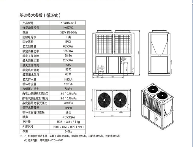 天工KFXRS-68Ⅱ規(guī)格參數(shù)